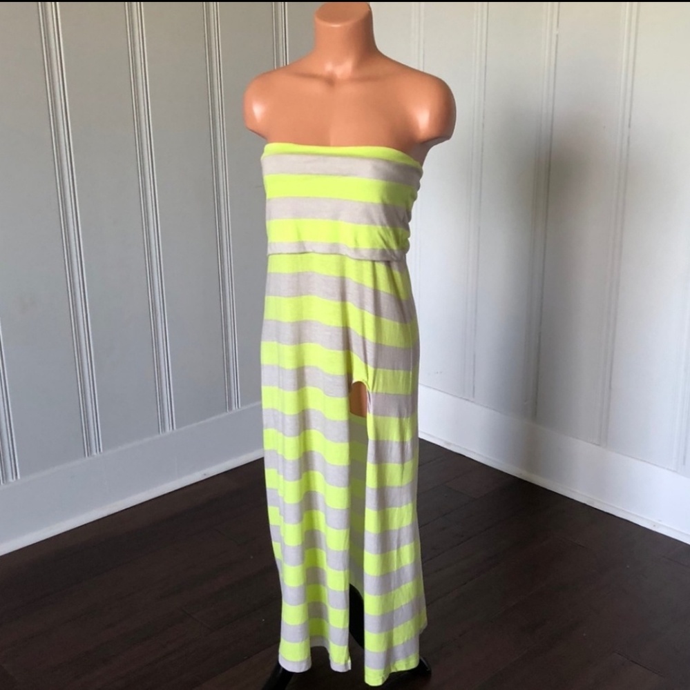 Billabong Neon Stripe Convertible Maxi Skirt Dress